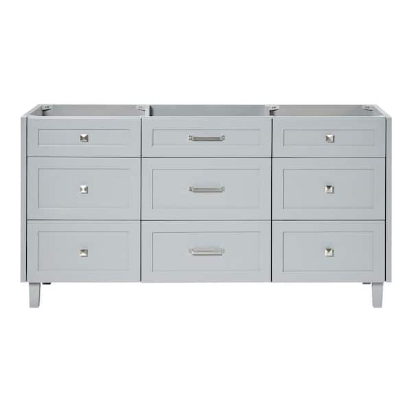 Monroe 66 in. W x 21.5 in. D x 34.5 in. H Bath Vanity Cabinet Without Top in Gray