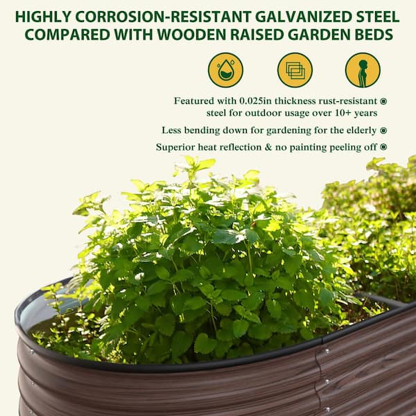 VEIKOUS 8 ft. x 2 ft. x 2 ft. Galvanized Raised Garden Bed 9