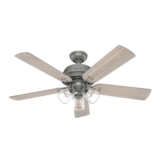 Hunter Shady Grove 52 in. Indoor Matte Silver Ceiling Fan with Light Kit Included