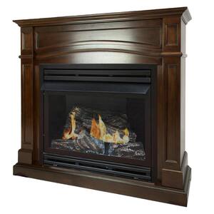 32,000 BTU 46 in. Full Size Ventless Propane Gas Fireplace in Cherry