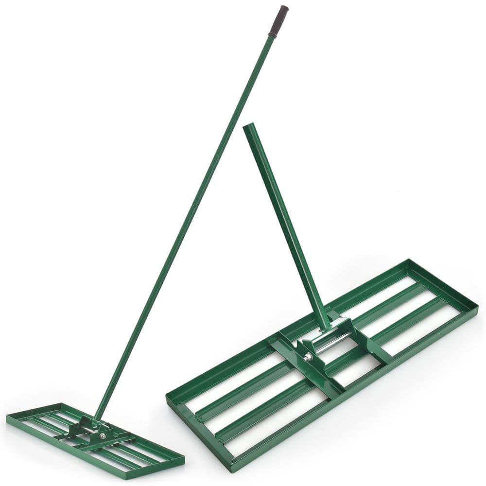 WELLFOR 67 in. Steel Lawn Leveling Rake in Green TBG4043GN - The Home Depot