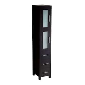 Torino 12 in. W x 68-13/100 in. H x 15 in. D Bathroom Linen Storage Tower Cabinet in Espresso