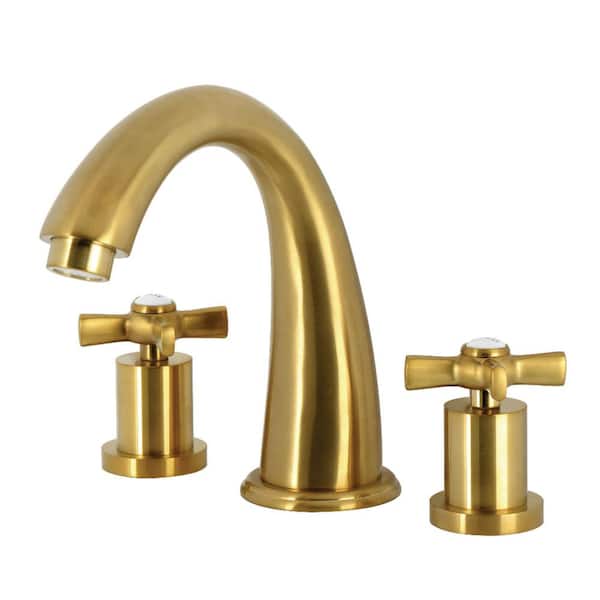 Millennium 2-Handle Deck Mount Roman Tub Faucet in Brushed Brass