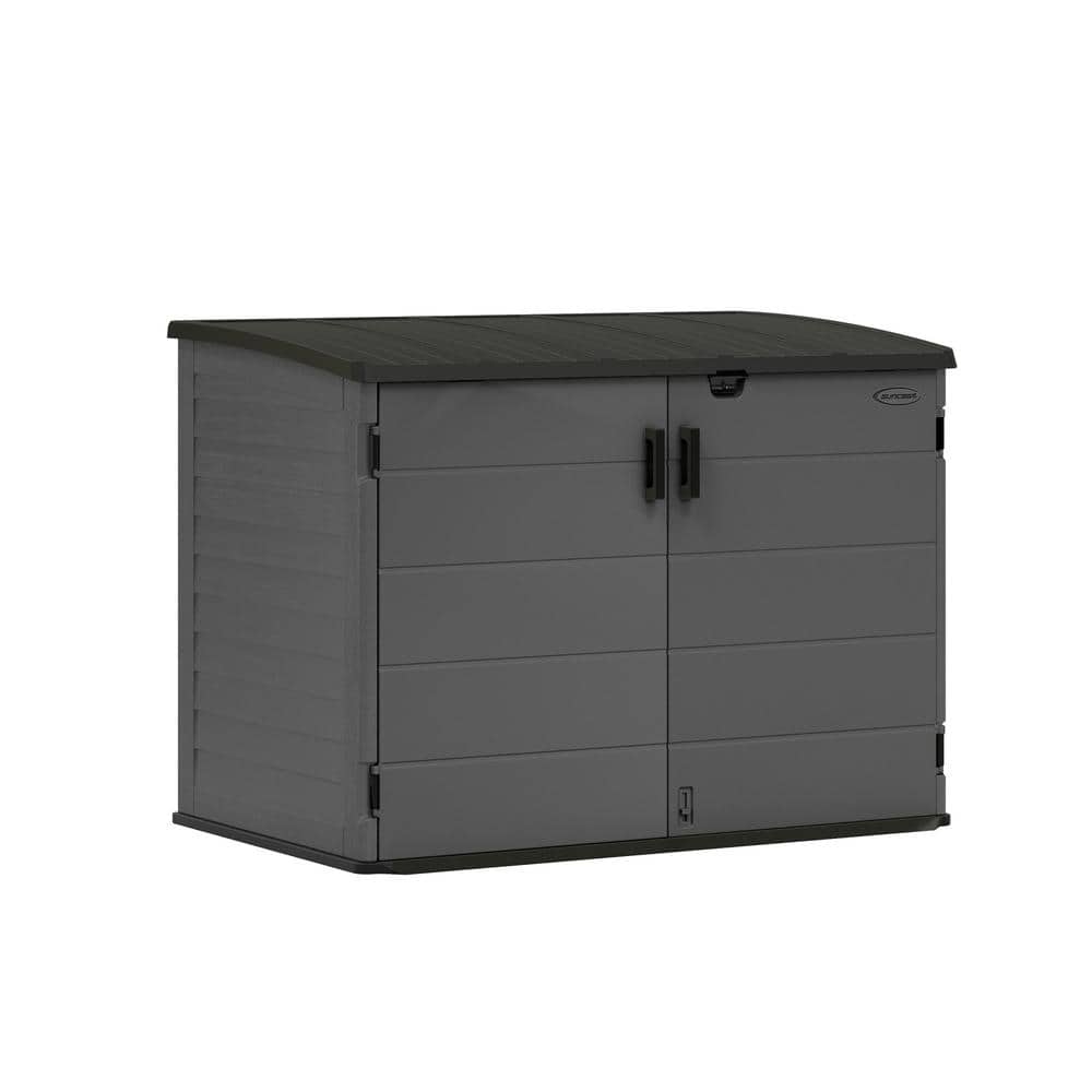 Suncast The Stow-Away 4 ft. x 6 ft. Horizontal Plastic Storage Shed (20.13 sq. ft.), Gray -  BMS4781D