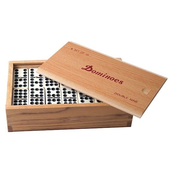 Trademark Games 55 Double 9-Dominoes with Wood Case