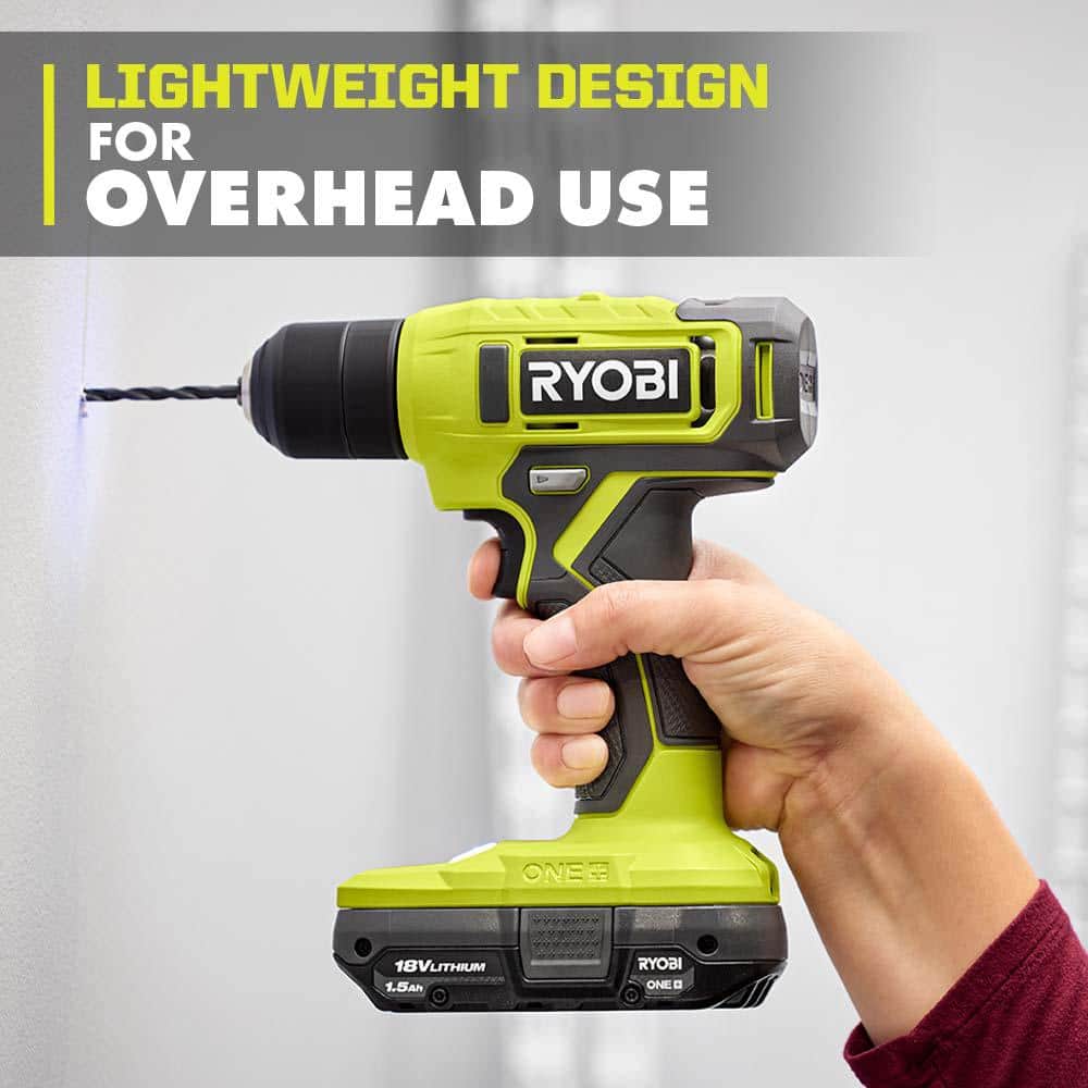 RYOBI ONE+ 18V Cordless 3/8 in. Drill/Driver Kit with 1.5 Ah Battery, Charger, and Drill and Impact Drive Kit (20-Piece) PCL201K1-A98201