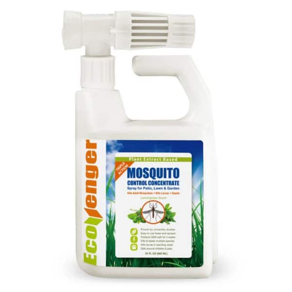 Mosquito Hose Spray Concentrate by EcoRaider 32OZ, Triple-Action, Pleasant Scent, Plant-Based Child/Pet Safe