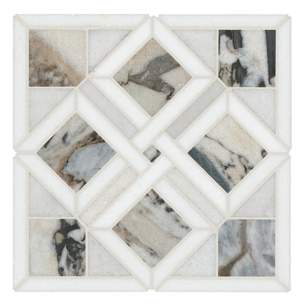 MSI Tessere Pattern 12 in. x 12 in. x 8mm Polished Marble Mosaic Floor and Wall Tile (10 sq. ft./Case)