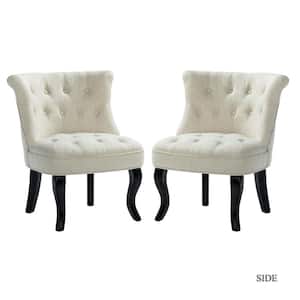 Jane Beige Tufted Accent Chair (Set of 2)
