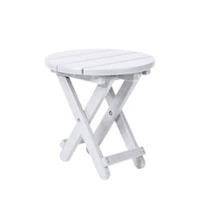 Lakeside Round Side Table Durable Weatherproof Outdoor Table Furniture for Porch and Backyard White
