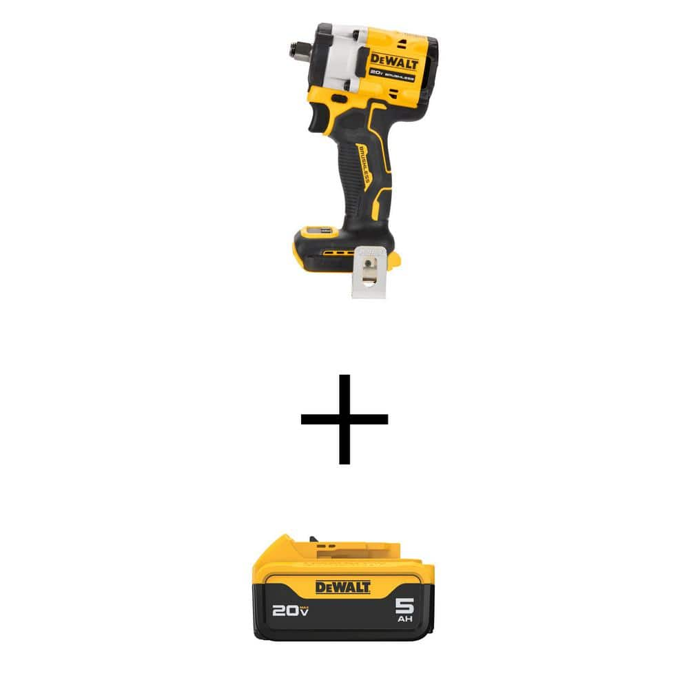 20V Cordless 1/2 in. Impact Wrench and 20V MAX Premium Lithium-Ion 5.0Ah Battery -  DEWALT, DCF921BWDCB205