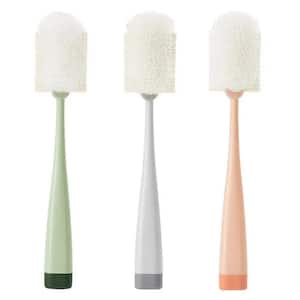 Bottle Brushes Cleaning Brush Set Green and Orange and Gray 3-Pack