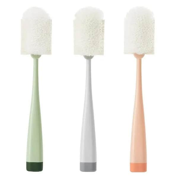 Wellco Bottle Brushes Cleaning Brush Set Green and Orange and Gray 3-Pack