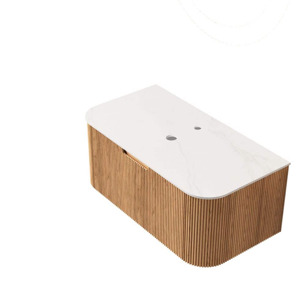 36 in. Bath Vanity Cabinet without Top in Oak with Carrara White Sintered Stone Countertop, Basin Not Included price history on PriceWatchPro
