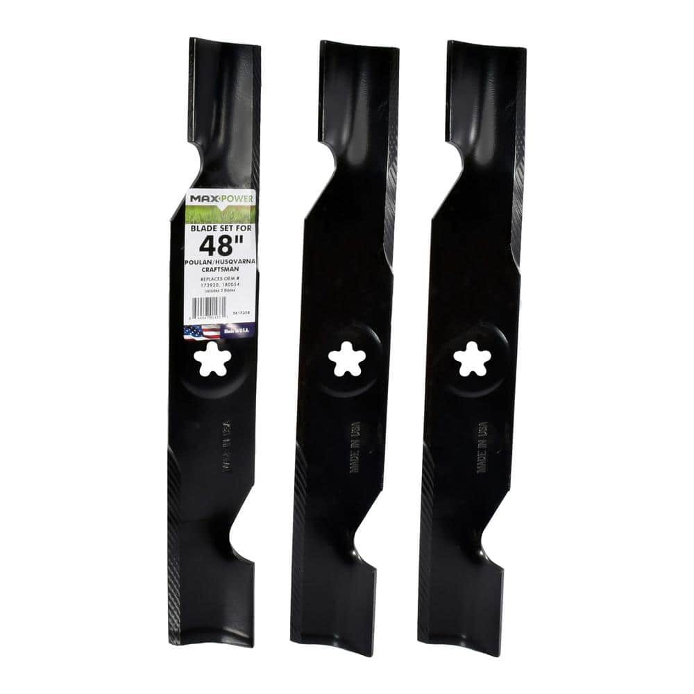3 Blade Set for Many 48 in. Cut Craftsman, Husqvarna, Poulan Mowers Replaces OEM #'s 173920, 180054, PP24005, 532180054 price history on PriceWatchPro