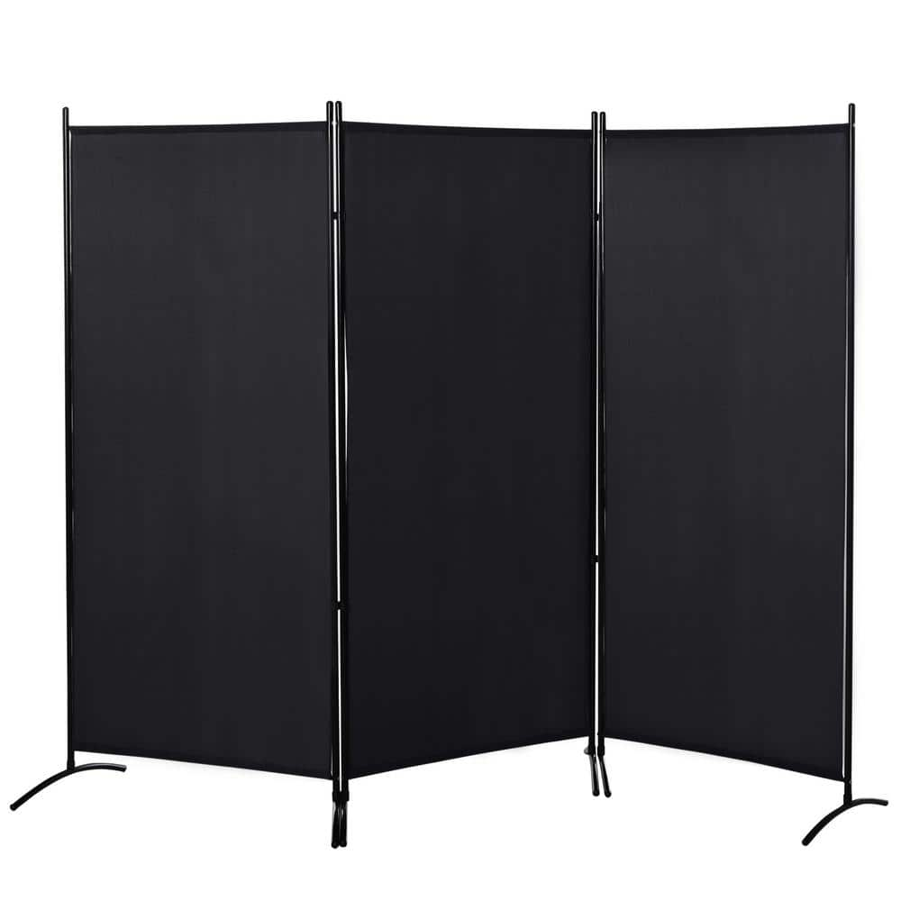 HOMCOM 3 Panel Folding Screen Room Divider Privacy Partition Indoor   Black Homcom Room Dividers 830 306bk 64 1000 