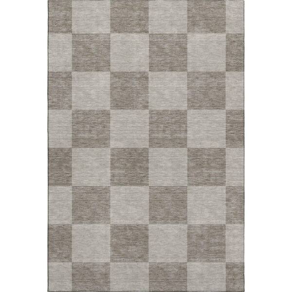 Mayfield Premium Machine Washable Abstract AMF2345 Khaki 10 ft. x 14 ft. Area Rug