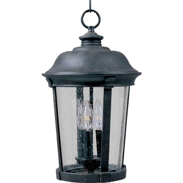 Maxim Lighting Dover Die Cast 3-Light Bronze Outdoor Hanging Lantern ...