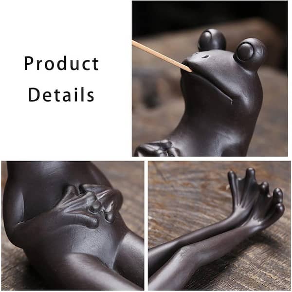 Afoxsos Ceramic Frog Incense Stick Holder with 45 Sandalwood
