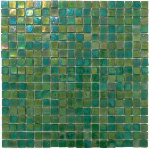 Skosh Glossy Emerald Green 11.6 in. x 11.6 in. Glass Mosaic Wall and Floor Tile (18.69 sq. ft./case) (20-pack)
