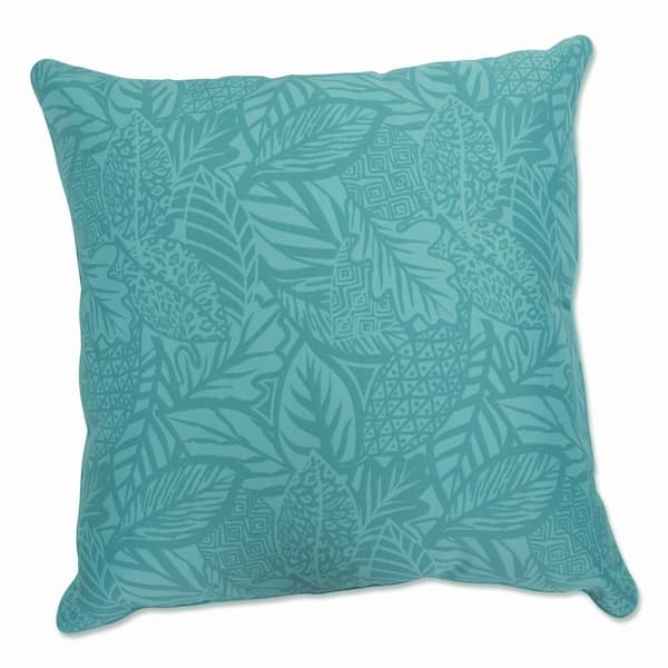Pillow Perfect Stripe Turquoise Square Outdoor Square Throw Pillow