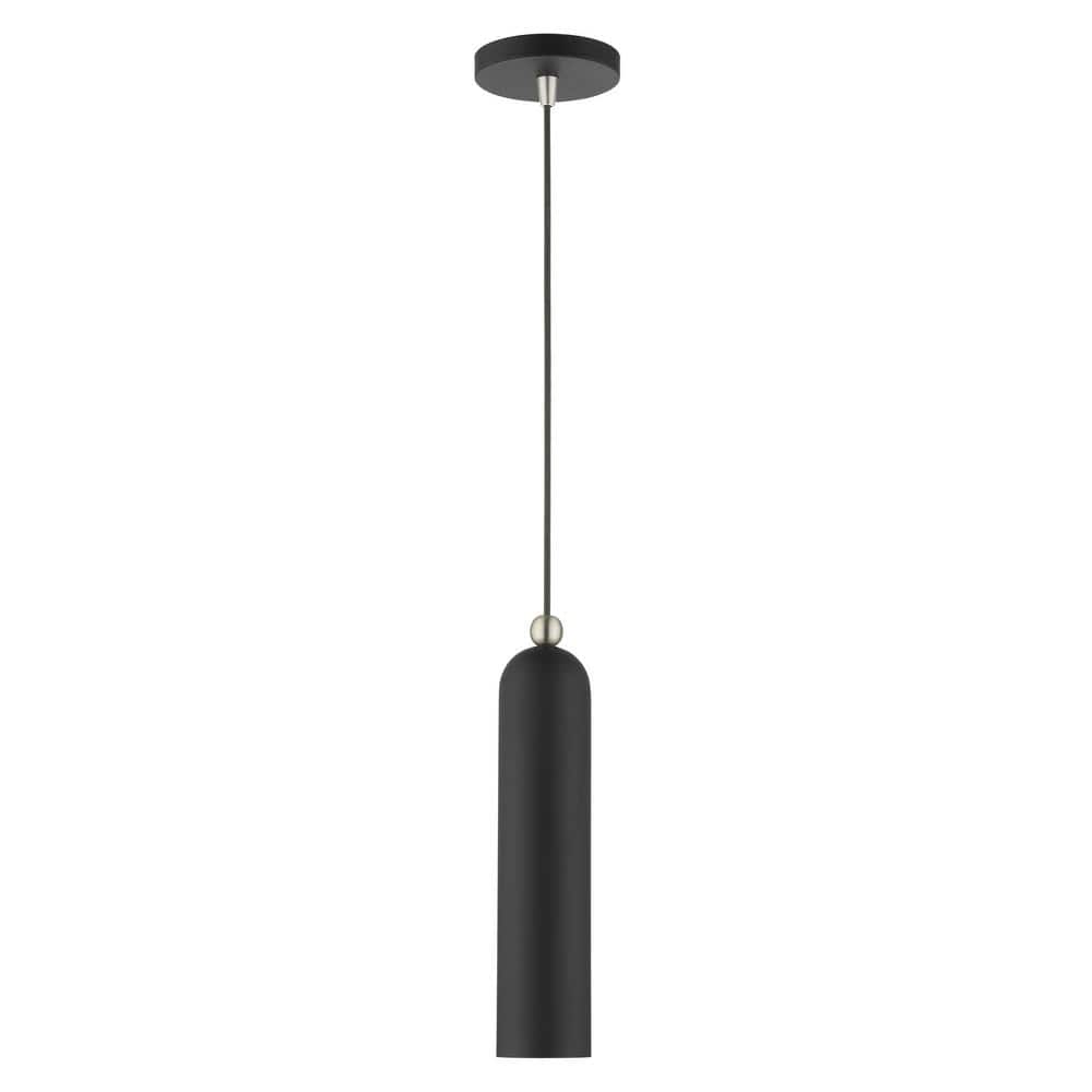 Ardmore Contemporary Black Brass LED Drum Pendant Light