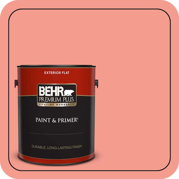 BEHR PREMIUM PLUS 1 gal. #180B-4 Fruit Shake Flat Exterior Paint & Primer