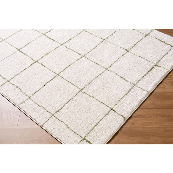 ELLE Decor Rivoli EDRV-2301 2 ft. x 2 ft. Cream/Green Machine Woven Rug