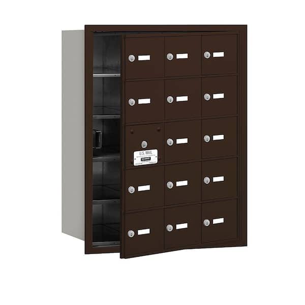 Salsbury Industries Bronze USPS Access Front Loading 4B Plus Horizontal Mailbox with 15A Doors (14 Usable)