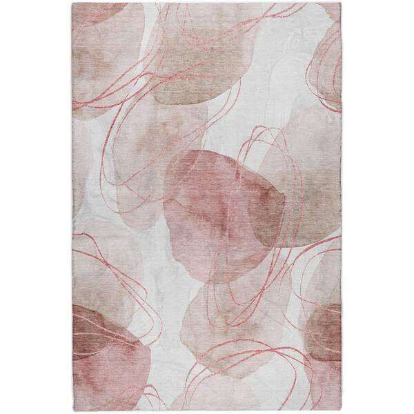 Dream Shag Premium Machine Washable Abstract ADS544 Merlot 9 ft. x 12 ft. Area Rug