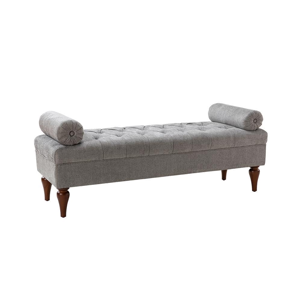 JAYDEN CREATION Heather Traditional Grey Upholstered Tufted Design