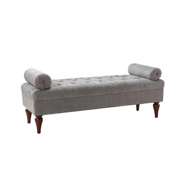 JAYDEN CREATION Heather Traditional Grey Upholstered Tufted Design ...