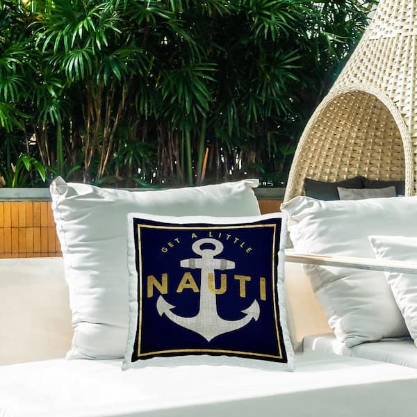 Stupell Industries Get Nauti Maritime Anchor Blue Square Outdoor