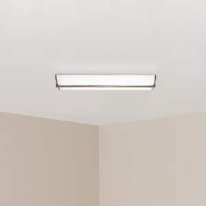 48 in. Linear 1-Light Brushed Nickel Dimmable LED Flush Mount