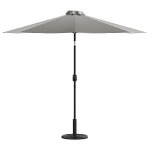 9 ft. Market Patio Umbrella in Gray with Base