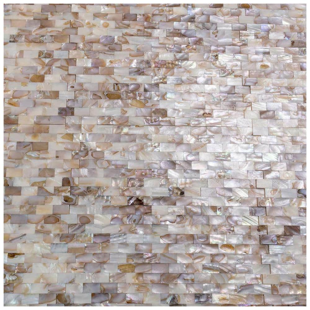 Concha 12x12 Polished White and Beige Mother of Pearl Mosaic Tile