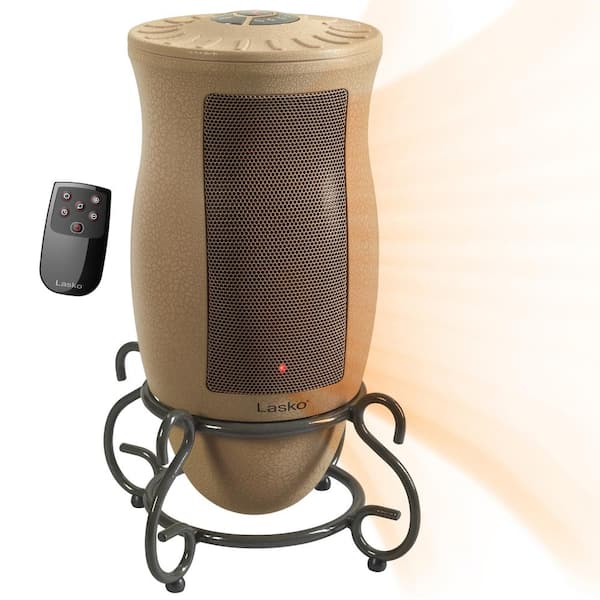 Lasko Designer Series 1500W 16 in. Beige Electric Tower Ceramic Space Heater with Timer, Thermostat, and Remote Control
