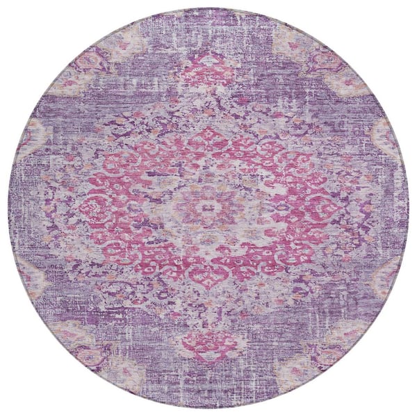 Addison Rugs Chantille Machine Washable Indoor/Outdoor Abstract ACN1236 Purple 8 ft. x 8 ft. Area Rug