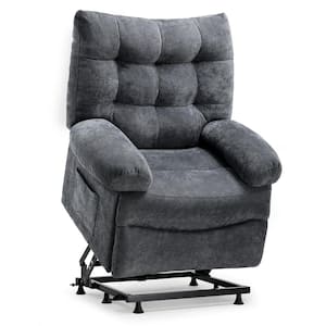 Oversize Power Lift Recliner Chair with Footrest Fabric Electric Recliners Chair,Gray