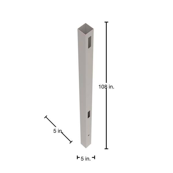 Barrette Outdoor Living Linden 5x5 Vinyl Fence Corner Post in Driftwood Gray - 108 in.