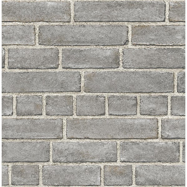 A-Street Prints Facade Grey Brick Paper Strippable Roll Wallpaper (Covers 56.4 sq. ft.)