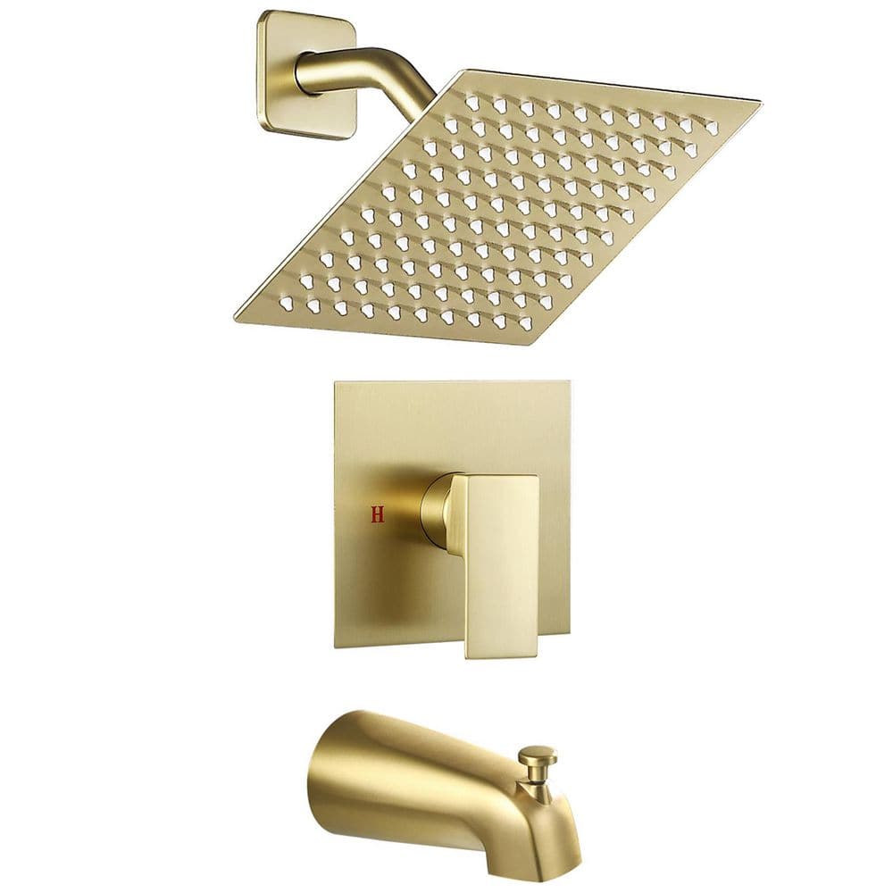 Single Handle 2-Spray Shower Faucet 1.75 GPM with High Pressure Tub Spout i