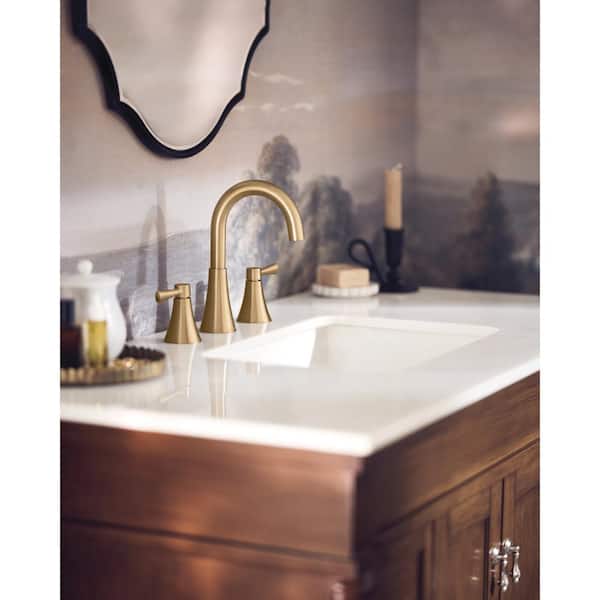 Ronan 8 in. Widespread 2-Handle Bathroom Faucet in Bronzed Gold (Valve Included)