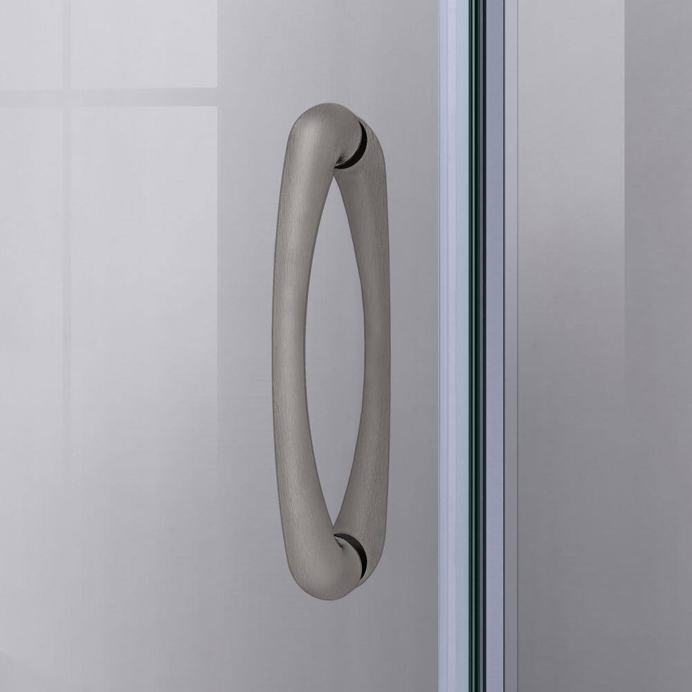 Prime 38" Brushed Nickel Semi-Frameless Frosted Glass Sliding Shower Enclosure