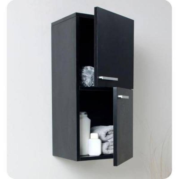 Black Modern Wall Mount Bathroom Cabinet with MDF Laminate