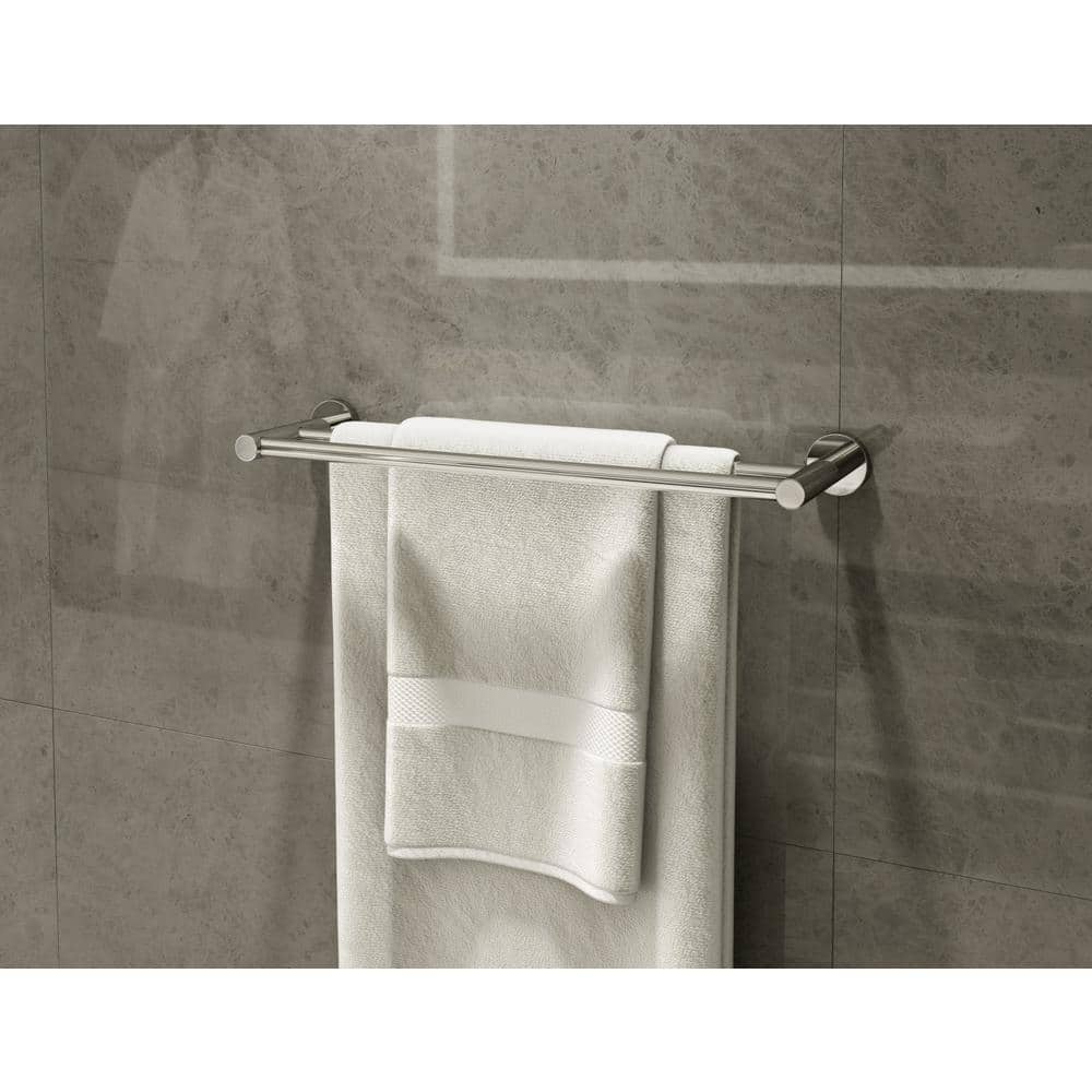 Dia 24" Polished Chrome Wall Mounted Double Towel Bar