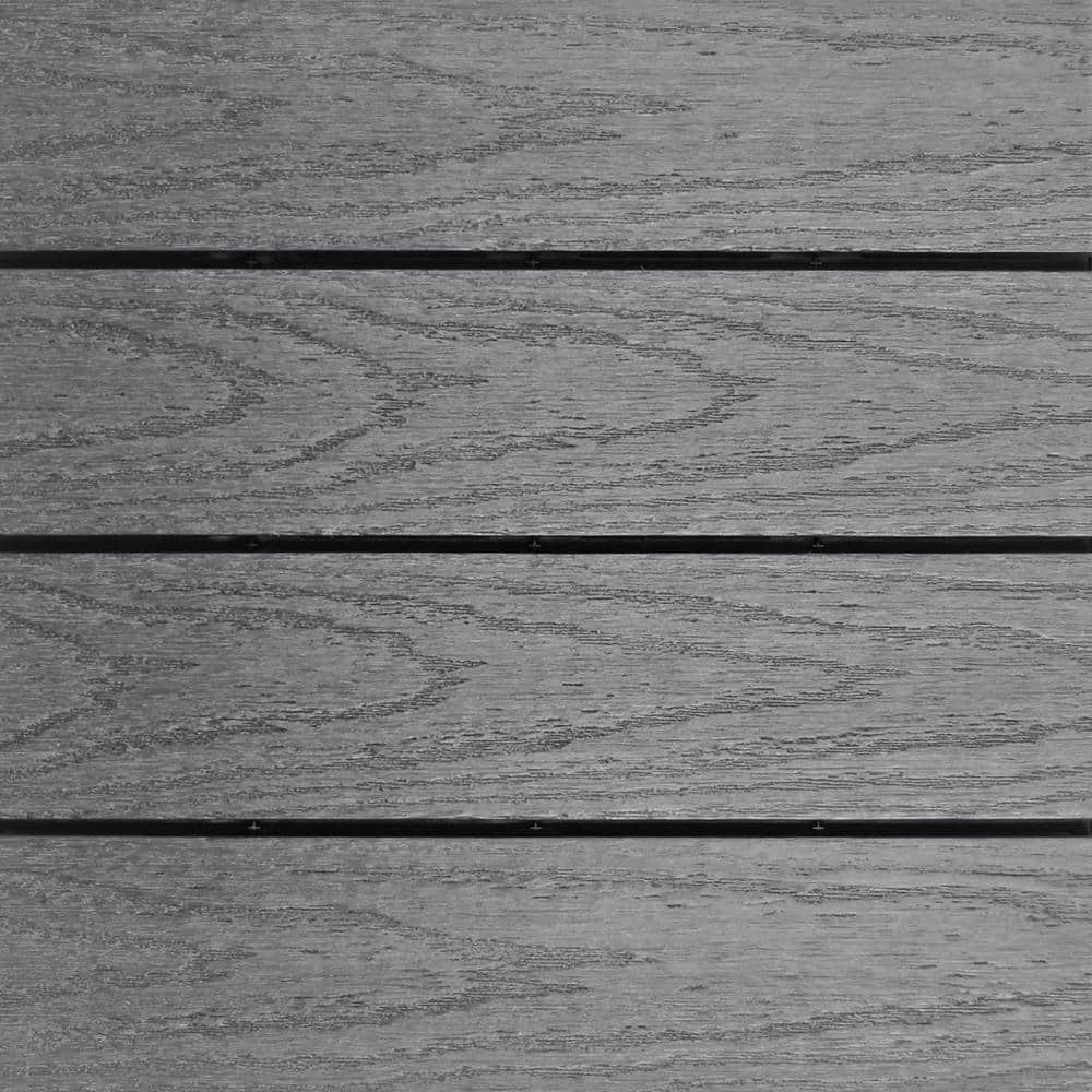 Westminster Gray Composite Interlocking Deck Plank with Water Protection