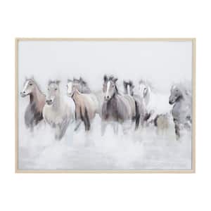 1- Panel Horse Framed Wall Art with Brown Frame 30 in. x 40 in.