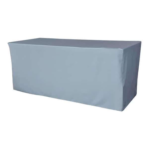 LA Linen 72 in. L x 24 in. W x 30 in. H Light Blue Polyester Poplin Fitted Tablecloth