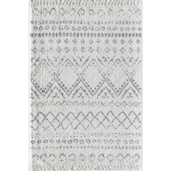 Mason Shag Shadow White 8 ft. x 10 ft. Area Rug